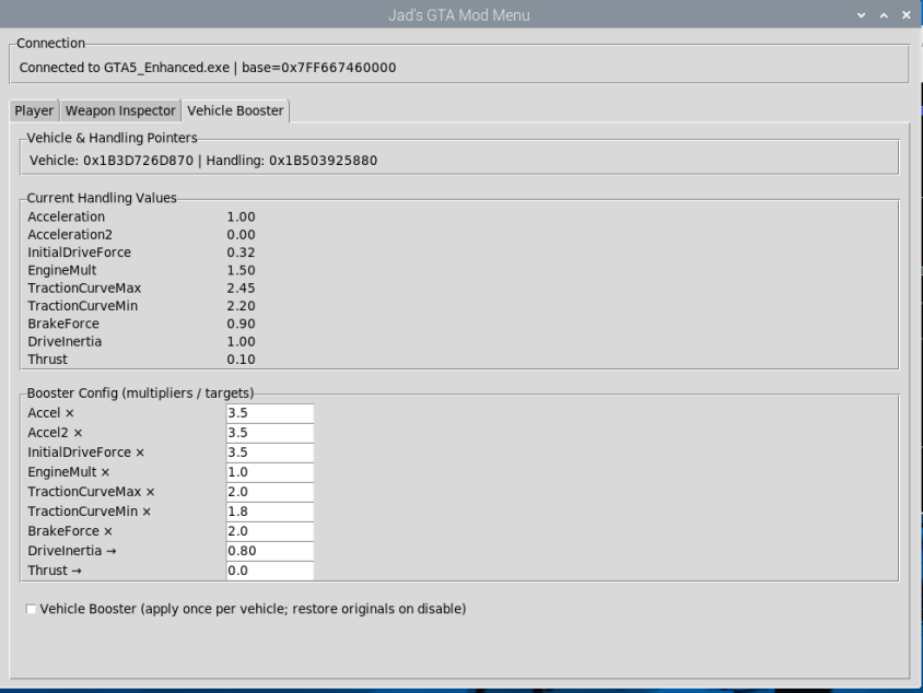 Memory watch list overlay